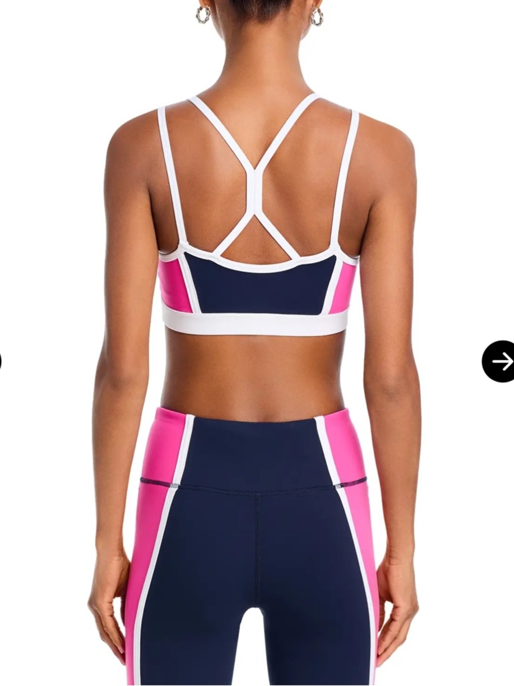 AQUA ATHLETIC Toned Out Color Block Sports Bra & Leggings Set in Raspberry XS - Picture 5 of 11